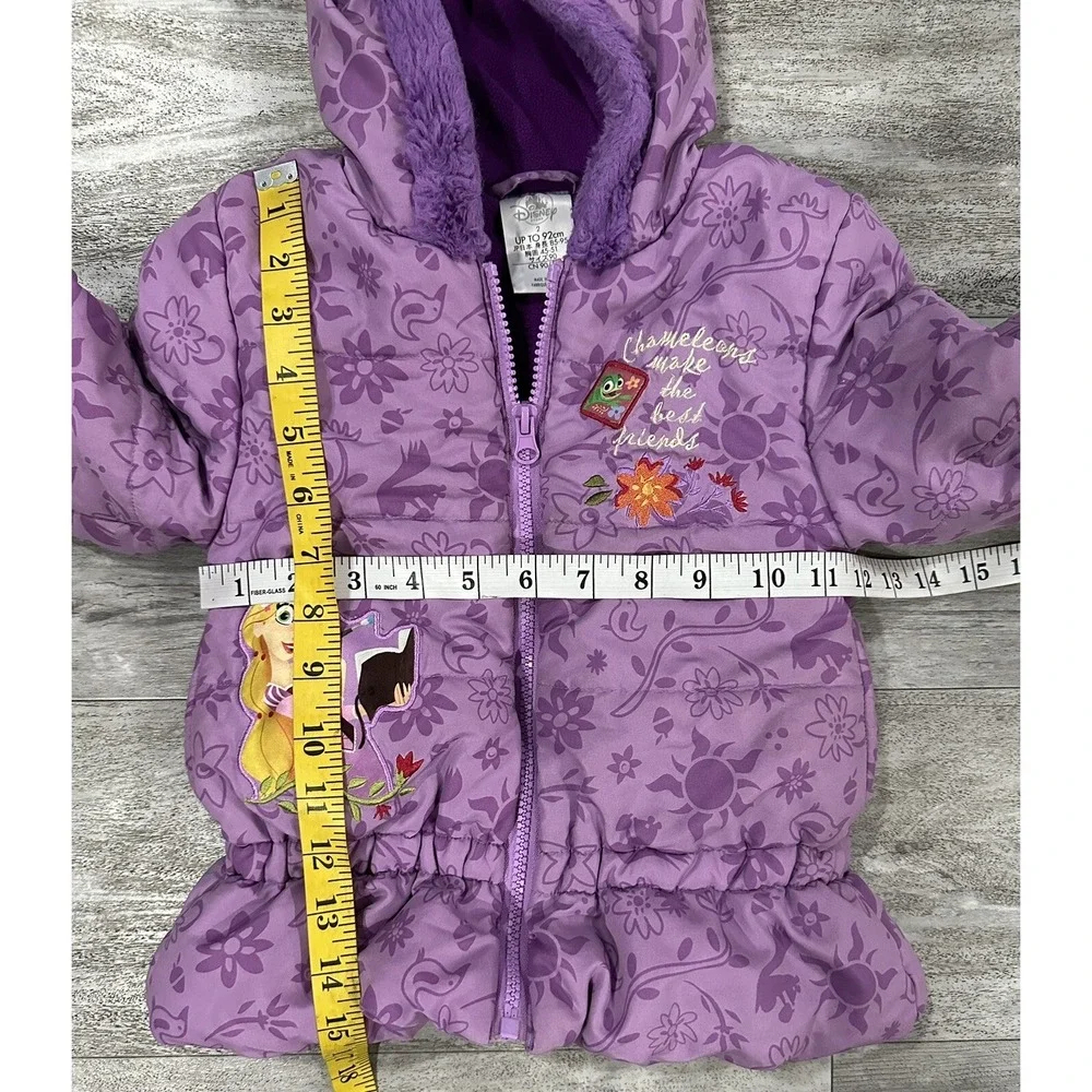 Disney Girls Kids Rapunzel Tangled Puffer Jacket Size 2 Great Condition